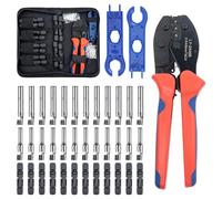 Solar Crimping Tool Cable Connector Set, 12 Pairs of MC4 Male / Female Connectors and 2 Wrenches and 1 Cable Crimping Pliers and 1 Tool Bag Suitable for 2.5/4/6 mm² Solar PV Wire