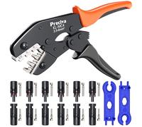 Solar Crimping Tools Set, Preciva 2.5-6mm²(AWG16-6) Solar Photovoltaic Pliers for PV Cable, 6 Pairs Waterproof Solar Panel Connectors, 2 MC4 Spanners, Crimping Tool for Solar Accessories, DIY