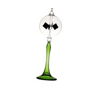 Solar Crookes Radiometer Glass Desktop Ornament for Bookshelf Entrance Shelf Green, 9x21cm