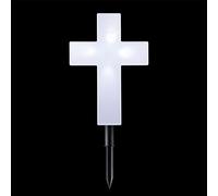 Solar Cross for Cemetery Grave,Solar Cross Light,White LED Light Cross Grave Marker Cemetery Decoration,Garden Jesus Cross Light Stake Decor for Memorial