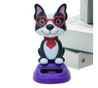 Solar Dancing Animal - 11x5cm ABS Figures, Cute Car Dashboard Ornament, Sun Powered Swing Toy, Valentine Desktop Decor | Window Home Office Decorations for Holiday Cade