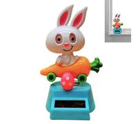 Solar Dancing Bunny, Easter Rabbit Toy, 2.48x3.43x5.39 Inches Powered Car, Dashboard Dancer with Swinging Head, Cute Bunny Figurine for Desk, Decor, Kids Adults Spring