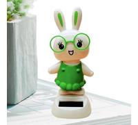 Solar Dancing Bunny, Easter Rabbit Toy, 2.48x3.43x5.39 Inches Powered Car, Dashboard Dancer with Swinging Head, Cute Bunny Figurine for Desk, Decor, Kids Adults Spring