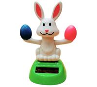 Solar Dancing Bunny - Solar Powered Bobble Rabbit Figure, Cute Dashboard Decoration, Sunlight Motion Wobbling Ornament, Auto Decor Accessory, Animated Figurine for Car Office Desk