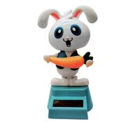 Solar Dancing Bunny - Solar Powered Wobbling Rabbit Toy, Adorable Dashboard Ornament, Light Activated Motion Figure, Auto Decoration Accessory, Dancing Collectible for Vehicle Home Display