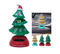 Solar Dancing Christmas Tree, Christmas Solar Wobble Figure ChristmasTree Swinging Toy, Portable ChristmasTree Car Shaking Head Dancer Toy for Car Dashboard Decor (A)