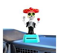 Solar Dancing Figurines- Solar Dancing Bobble Skeleton Shaking Head, So-lar Powered Dancings Toys, Skeleton Car Ornaments Windowsill Decoration for Desk Home Bedroom Living Room Dashboard