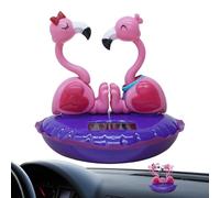 Solar Dancing Flamingo - 12x11cm Solar Flamingo For Car Dashboard | Solar Powered Dancing Flamingo | Cartoon Desktop Ornament | Shaking Head Decoration