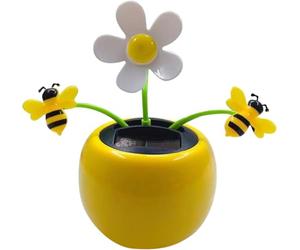 Solar Dancing Flower, Car Dashboard Ornament, Sunflower with Honey Bee Swinging Decoration, Solar Power Kits, Shaking Head Figure Interior Decoration Desktop Ornaments