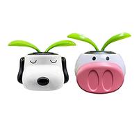 Solar Dancing Flowers Pots,Solar Flip Flap Flower Bobbleheads Animal Toys for Car Dashboard Office Desk Decoration,Cute Solar Powered Piggy Puppy Dancing Flowers Solar (Piggy&Puppy)