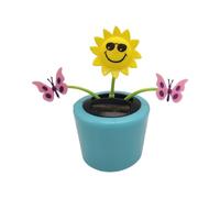 Solar dancing flowers, solar dancing sunflower toys, reusable solar shaking head decoration, cute flower flower pot toys suitable for bedroom, dashboard, home