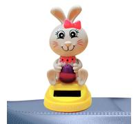 Solar Dancing Rabbit - Solar Powered Moving Head Rabbits Cute Swivel Head Car Decoration Figures | Easter Trembling for Voi Dashboards