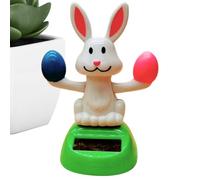 Solar Dancing Rabbit - Solar Powered Moving Head Rabbits Cute Swivel Head Car Decoration Figures | Easter Trembling for Voi Dashboards