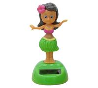 Solar Dashboard Decoration - Dancing Girl Swing Figure , Grass Skirt Moving Display, Vehicle Interior Charm | Sun Powered Hawaiian Shaker Ornament Dashboard Styling Gift Daily Driving