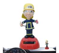 Solar Dashboard Figures - ABS 1Pc 1.77x2.24x3.94 | Car Dashboard Dancer With Firefighter Theme, Shaking Head Action, Kids Desk Gift | Solar Powered Dancing Figures Home Windowsill