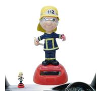 Solar Dashboard Figures Firefighter Distinctive Novelty Decoration Ornament