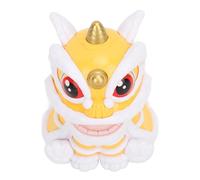 Solar Dashboard Lion Accessories, Chinese Lion Solar Power Shaking Head Car Ornament, Chinese 2024 Year of the Dragon Decorations for Car Home Checkout Counter (Yellow)