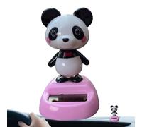 Solar Dashboard Panda Ornament - Swinging Head bobbleheadDecor, Cute Nodding Figurine For Car, Solar Powered Auto Accessory For Truck SUV Tractor Vehicle Home Bookshelf Balcony Summer