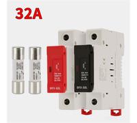 Solar DC Fuses 1000V PV Photovoltaic10A 15A 20A 25A 30A 32A-DC Fuse Holder Base for Solar System Short Circuit Protection gpV(2PCS32A fuse)