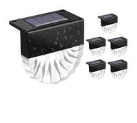 Solar Deck Lights, 6 Pack Solar Fence Lights with Warm/Color Light, IP65 Waterproof SolarWall Light with 7 Lighting Modes for Outdoor Stairs, Step, Fence, Yard, Patio, Pathway[Energy Class A+++]