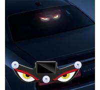 Solar Demon Eye LED Car Window Light,Devil Eyes Lights Dynamic Windshield Ambient Lamp with Vibration & Light Sensor,LED Display for Cars Windshield Rear Window, SUVs, Trucks (Type A)