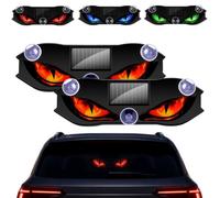 Solar Demon Eye LED Car Window Light, Dynamic Wireless Ambient Glow for Rear Glass, Solar Devil Eye LED Window Lights with Strong Suction Mount，A*2
