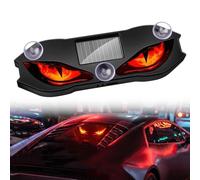 Solar Demon Eye LED Car Window Light, Solar Devil Eye LED Window Lights, Waterproof Wireless Dynamic Warning Sign, New Upgrade Windshield & Rear Window Decorative Waterproof Car Ambient Lights，Red