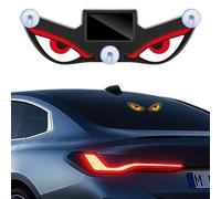 Solar Demon Eye LED Car Window Light, Solar Devils Eyes LED Warning Light, Solar Powered Devils Eyes Car Sign, Wireless No Drill Solar and USB Powered, For Car Suvs Trucks (Y2)