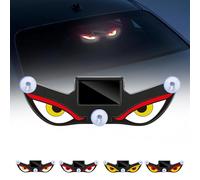 Solar Demon Eye LED Car Window Light, Solar Powered Devil Eyes Car Sign, Waterproof Animated Devil Eyes Car Light, Wireless No Drill Solar & USB Powered for Cars & Motorcycles (#A)