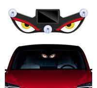 Solar Demon Eye LED Car Window Light, Solar Powered Devils Eyes LED Car Light, Suction Cup Dynamic LED Car Eyes, Vibration Induction Ambient Lighting, for Car, Trucks Window (b)