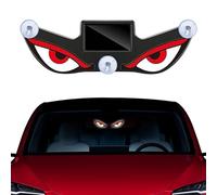 Solar Demon Eye LED Car Window Light, Solar Powered Devils Eyes LED Car Light, Suction Cup Dynamic LED Car Eyes, Vibration Induction Ambient Lighting, for Car, Trucks Window (c)