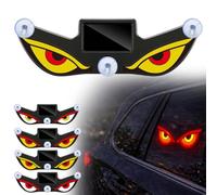 Solar Demon Eye Led Car Window Light, Solar Powered USB Dual-power Devil's Eye LED Car Warning Light, Suction Cup Dynamic LE-D Cars Eyes, Vibration Induction Ambient Lights,for Cars,Trucks Window