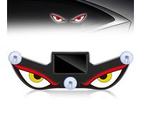 Solar Demon Eye LED Car Window Light, Solar USB Dual-Power Devil Eyes Warning Lights, Suction Cup Dynamic LED Car Eyes, Vibration Induction Ambient Lighting, for Car, Trucks Window (C)