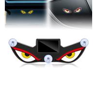 Solar Demon Eye LED Car Window Light, Solar USB Dual-Power Devil Eyes Warning Lights, Suction Cup Dynamic LED Car Eyes, Vibration Induction Ambient Lighting, for Car, Trucks Window (Style A)