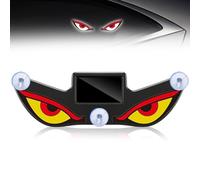 Solar Demon Eye LED Car Window Light, Solar USB Dual-Power Devil Eyes Warning Lights, Suction Cup Dynamic LED Car Eyes, Vibration Induction Ambient Lighting, for Car, Trucks Window (B)