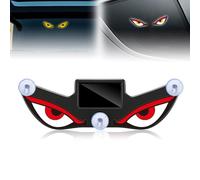 Solar Demon Eye LED Car Window Light, Solar USB Dual-Power Devil Eyes Warning Lights, Suction Cup Dynamic LED Car Eyes, Vibration Induction Ambient Lighting, for Car, Trucks Window (Style B)