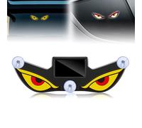 Solar Demon Eye LED Car Window Light, Solar USB Dual-Power Devil Eyes Warning Lights, Suction Cup Dynamic LED Car Eyes, Vibration Induction Ambient Lighting, for Car, Trucks Window (Style D)