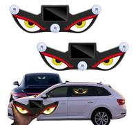 Solar Demon Eye LED Car Window Light - Solar & USB Powered Devil Eyes, Suction Cup Installation, Vibration & Light Sensor, Waterproof LED for Cars, Trucks & SUVs (A2)