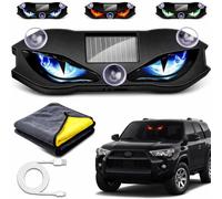 Solar Demon Eye Led Car Window Light, Waterproof Devil Eyes Light, No Drill Suction Cup Dynamic Windshield Ambient Lamp, Wire-Free Led Lighting for Windshield Side Window Suv Truck (Blue)