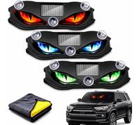 Solar Demon Eye Led Car Window Light, Waterproof Devil Eyes Light, No Drill Suction Cup Dynamic Windshield Ambient Lamp, Wire-Free Led Lighting for Windshield Side Window Suv Truck (SET)