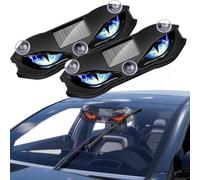 Solar Demon Eye Led Car Window Light, Waterproof Wireless Dynamic Warning Sign, Solar Devil Eye Light, 3 Control Modes, Auto On/Off Blinking, Easy Installation For Suv Truck Van Decoration，Blue*2