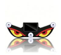 Solar Demon Eye LED Car Window Light - Wireless No Drill Solar Devil Eyes Warning Lights | USB Powered Smart Waterproof Dynamic LED Eyes for SUVs Trucks Vans | Vibration Induction Ambient Lighting (C)