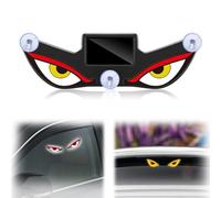 Solar Demon Eye LED Car Window Light, Wireless No Drill Solar Devil Eyes Warning Lights,USB Powered,Suction Cup Dynamic LED Car Eyes, Vibration Induction Ambient Lighting, for Car, Trucks Window (A)