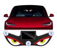 Solar Demon Eye LED Car Window Light,Wireless No Drill Suction Cup Devils Eyes Windshield Lamp,3 Modes,Vibration Sensor,Solar & USB Powered Dynamic Warning Light,Waterproof for SUV,Truck,Van,RV(A)