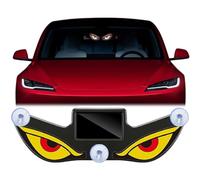 Solar Demon Eye LED Car Window Light,Wireless No Drill Suction Cup Devils Eyes Windshield Lamp,3 Modes,Vibration Sensor,Solar & USB Powered Dynamic Warning Light,Waterproof for SUV,Truck,Van,RV(C)