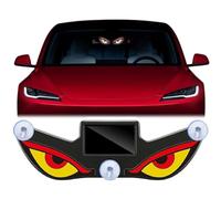 Solar Demon Eye LED Car Window Light,Wireless No Drill Suction Cup Devils Eyes Windshield Lamp,3 Modes,Vibration Sensor,Solar & USB Powered Dynamic Warning Light,Waterproof for SUV,Truck,Van,RV(D)