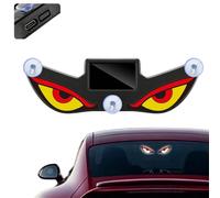 Solar Demon Eye LED Car Window Light,Wireless Waterproof Dynamic LED Rear Window Ambient Lamp,USB-C Powered Animated Eyes Warning Lights for Car Windshield with Vibration & Light Sensor (A)