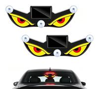 Solar Demon Eye LED Car Window Lights, 2 Pack, Solar & USB Rechargeable | Dual Power Devil Eyes Warning Light, Vibration Induction, Animated LED Eyes, Suction Cup Mount, fits cars, trucks, SUVs & RVs