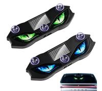Solar Demon Glow Eyes, 2PCS Automatic devil eyes light for car window | Solar & Type-C Car Window Charging LED Lights with Smart Vibration Sensor, Wireless Atmosphere Lamp for SUVs, Trucks