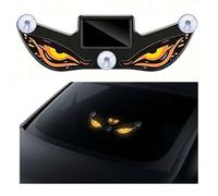 Solar Devil Eyes Led Car Window Light, Wireless No Drill Dynamic Demon Eyes Cars Windshield Warning Lights, Type-c Rechargeable LedEyes Animated Cool Ambient Light for Cars, Suvs, Trucks, Rv (Orange)